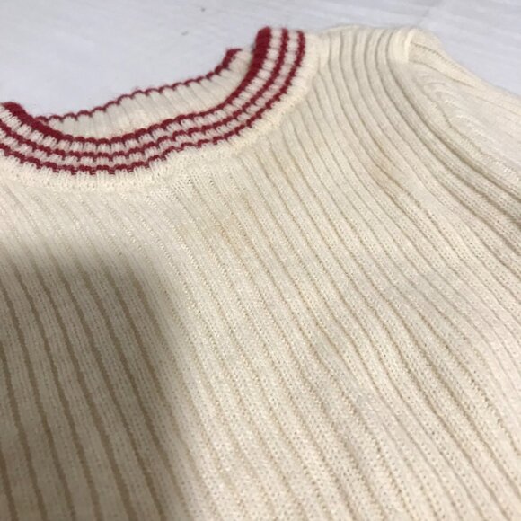 Vintage St. Bernard Baby Sweater  6-12 Months  Cream & Red - Picture 6 of 7